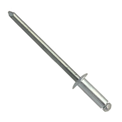 00BA045 #45 Blind Open Type, Aluminum Rivet, Steel Zinc Plated Mandrel, Button Head