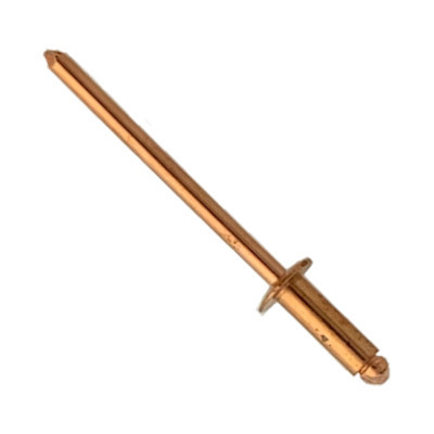 00BCD44 #44 Blind Open Type, Copper Rivet, Steel Copper Plated Mandrel, Button Head