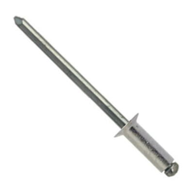 00CA046 #46 Blind Open Type, Aluminum Rivet, Steel Zinc Plated Mandrel, Countersunk