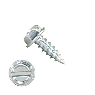 P1000H1S081214 8 X 3/4" Self-Piercing Screws, 1/4" IHWH Sl, Steel Zinc Plated, Clay