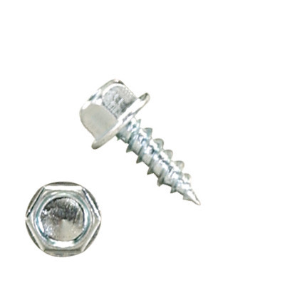 P1000H2U080832 8 X 1/2" Self-Piercing Screws, 1/4" Tall IHWH Unsl Steel Zinc Plated, Colonial White