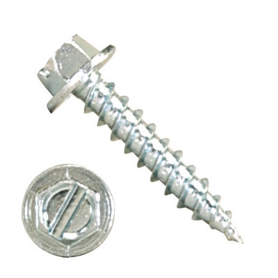 P1000H3S102448 10 X 1 1/2" Self-Piercing Screws, 1/4" Tall IHWH Sl, #10W Steel Zinc Plated, Sage