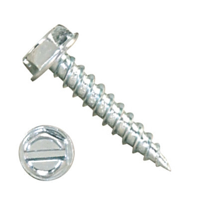 1000H6S1032 #10-12 X 2 Self-Piercing Screws, 5/16" IHWH Slotted, Steel Zinc Plated