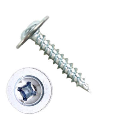 1000UTQ0816 #8-15 X 1" Self-Piercing Screws, Ultra-Wide Modified Truss Head Philllips/Square, Steel Zinc Plated