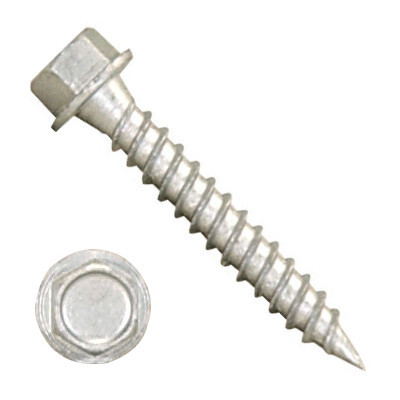 1011H5U0924 #9-15 X 1-1/2 Self-Piercing Screws, 1/4" Tall IHWH Unslotted, Fillet, Steel Ceramic Silver 1000 Hr