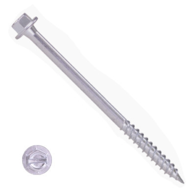 1100H4S1064 #10-12 X 4 Self-Piercing Screws, 1/4" Tall IHWH Wide Washer Slot, Fillet, 2" Thrd, Steel Zinc Pltd