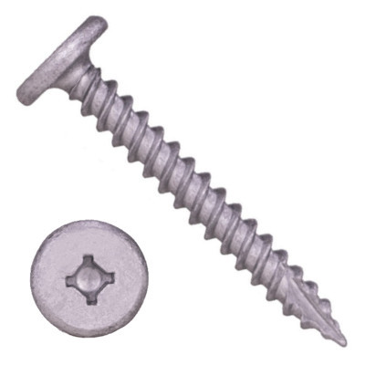 1211PCQ1024 #10-12 X 1-1/2 Self-Piercing Screws, Pancake Phillips/Square, T 17 Pt, Steel Ceramic Silver 1000 Hr