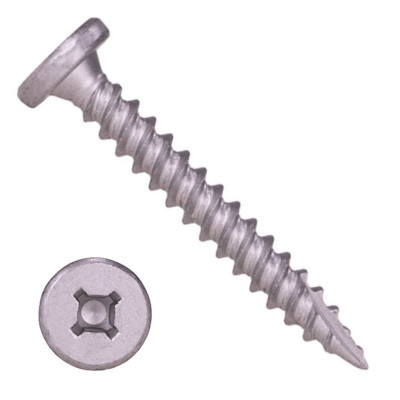 12MDPCQ1024 #10-12 X 1-1/2 Self-Piercing Screws, Pancake Phillips/Square, Type 17 Pt, 410 Stainless Dacro 1000Hr