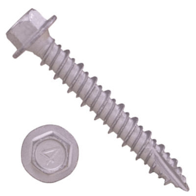 14MDH4U1024 #10-16 X 1-1/2 Self-Piercing Screws, 1/4" Tall IHWH Wide Washer Unsl, Fillet, HiLo, Ty 17 410 Dacro