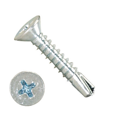 3000F1P1012B2 10-16 X 3/4" Self-Drilling Screws #2 Pt Flat Phil Steel Zinc Plated