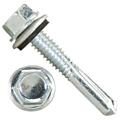 3000N1U1220C5 12-24 X 1 1/4" Self-Drilling Screws #5 Pt 5/16" IHWH Unsl W/Neo Steel Zinc Plated