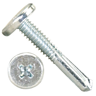 3000PCQ1224C5 12-24 X 1 1/2" Self-Drilling Screws #5 Pt Pancake Phil/Sq Steel Zinc Plated