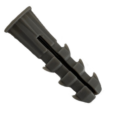 APR1416GY 1/4" X 1" Plastic Ribbed Anchor Gray