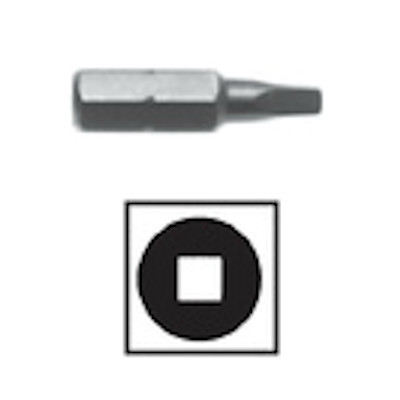 BIR016 Bit Insert 1/4" Shk #0 Square 1" Oal