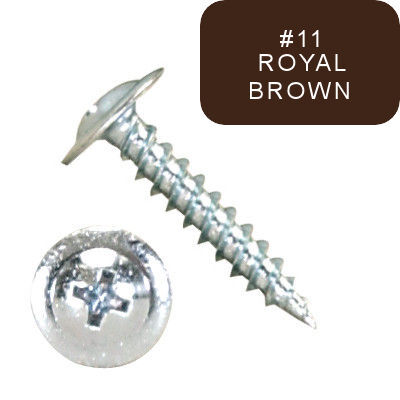 P1000MTP081611 8 X 1" Self-Piercing Screws, Modified Truss Phillips, Steel Zinc Plated, Brown