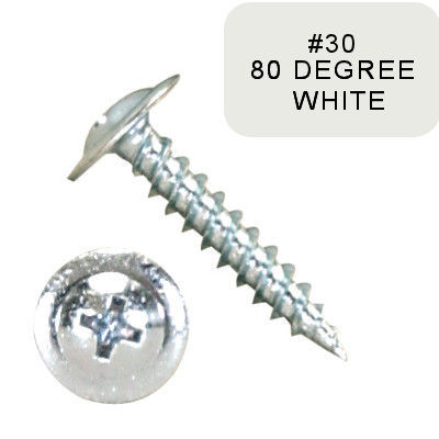 P1000MTP081630 8 X 1" Self-Piercing Screws, Modified Truss Phillips, Steel Zinc Plated, White