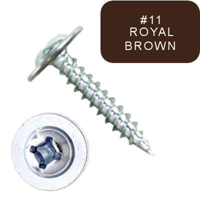 P1000UTQ081211 8 X 3/4" Self-Piercing Screws, Ultra-Wide Mod Truss, Phillips/Square, Zinc Plated, Royal Brown