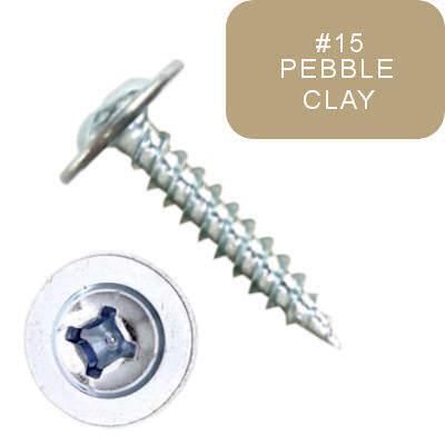 P1000UTQ081215 8 X 3/4" Self-Piercing Screws, Ultra-Wide Mod Truss, Phillips/Square, Zinc Plated, Pebble Clay