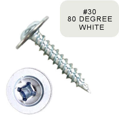 P1000UTQ082030 8 X 1 1/4" Self-Piercing Screws, Ultra-Wide Mod Truss, Phillips/Square, Zinc Plated, White