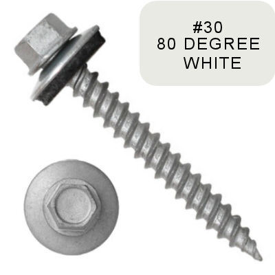 P1011N5U092430 9 X 1 1/2" Self-Piercing Screws, 1/4" Tall IHWH Unsl, Fillet, Sealing, Cer Silver 1000Hr, White