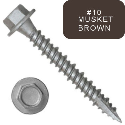 P1411H4U1024M10 #10-16 X 1-1/2 Self-Piercing Screw, 1/4" Tall IHWH Wide Uns, Fillt, HiLo, T17, Cer Silv, Desert Tan