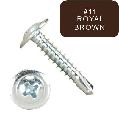 P3000MTP0820B211 8-18 X 1-1/4" Self Drilling Screws, #2 Pt Mod Truss Phil ZP Royal Brown