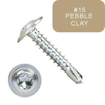 P3000MTT0820B215 8-18 X 1-1/4" Self Drilling Screws, #2 Pt Mod Truss Six-Lobe ZP Pebble Clay