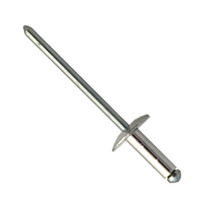 00LA062 #62 Blind Open Type, Aluminum Rivet, Steel Zinc Plated Mandrel, Large Flange