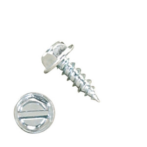 1000H1S0708 #7-16 X 1/2 Self-Piercing Screws, 1/4" IHWH Slotted, Steel Zinc Plated