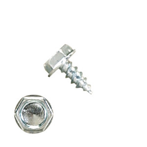 1000H1U0606 #6-18 X 3/8 Self-Piercing Screws, 1/4" IHWH Unslotted, Steel Zinc Plated