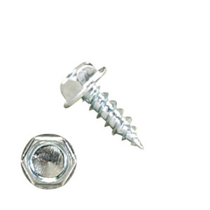 P1000H1U080830 8 X 1/2" Self-Piercing Screws, 1/4" IHWH Unsl Steel Zinc Plated, White