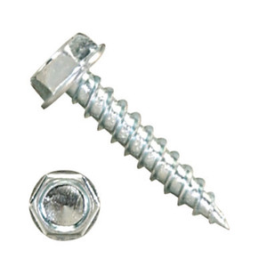 1000H6U1032 #10-12 X 2 Self-Piercing Screws, 5/16" IHWH Unslotted, Steel Zinc Plated