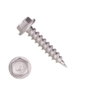 10MDH1U0606 #6-18 X 3/8 Self-Piercing Screws, 1/4" IHWH Unslotted, 410 Stainless, Dacromet 1000Hr