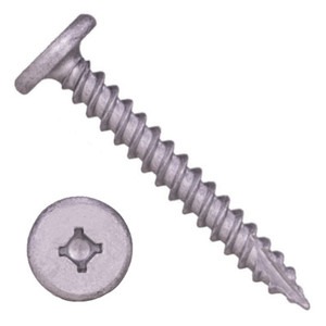 #10-12 X 1 Self-Piercing Screws, Pancake Phillips/Square, T 17 Pt, Steel Ceramic Silver 1000 Hr