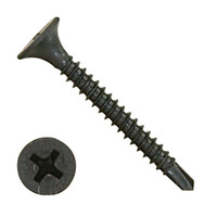 300PBUP0618B2 6-20 X 1 1/8" Self-Drilling Screws #2 Pt Bugle Phil Steel Black Phosphate