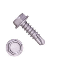 3011H1U1212B3 12-14 X 3/4" Self-Drilling Screws #3 Pt 5/16" IHWH Unsl Steel Ceramic Silver 1000Hr