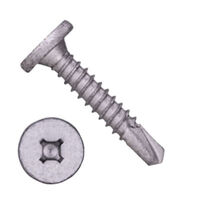 3011PCQ1024B3 10-16 X 1 1/2" Self-Drilling Screws #3 Pt Pancake Phil/Sq Steel Ceramic Silver 1000Hr