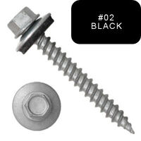 P1011N5U091602 9 X 1" Self-Piercing ,1/4" Tall IHWH Unsl, Fillet, Sealing Wsh, Ceramic Silver 1000Hr, Black