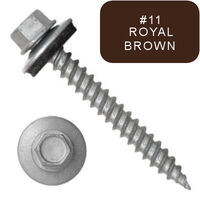 P1011N5U091611 9 X 1" Self-Piercing ,1/4" Tall IHWH Unsl, Fillet, Sealing Wsh, Ceramic Silver 1000Hr, Royal Brown