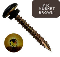 #10-16 X 1-1/2 Self-Piercing Screws, Truss 6-Lobe, Seal Washer, Hi-Lo, Type 17, Yel Znc Musket Brwn