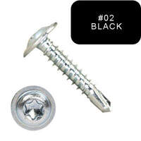 P3000MTT0816B202 8-18 X 1" Self Drilling Screws, #2 Pt Mod Truss Six-Lobe ZP Black