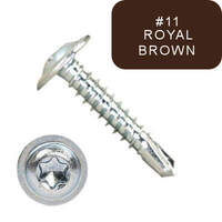 P3000MTT0820B211 8-18 X 1-1/4" Self Drilling Screws, #2 Pt Mod Truss Six-Lobe ZP Royal Brown