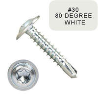 P3000MTT0820B230 8-18 X 1-1/4" Self Drilling Screws, #2 Pt Mod Truss Six-Lobe ZP White