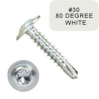 P3000MTT0812B230 8-18 X 3/4" Self Drilling Screws, #2 Pt Mod Truss Six-Lobe ZP White