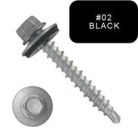 P3411N5U1024H102 #10-16 X 1-1/2 Self-Drilling Screws, 1/4" Tall IHWH Unsl, Filt, Seal, HiLo, Cer Silver, Black