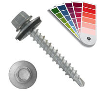 P3411N5U1024H199 #10-16 X 1-1/2 Self-Drilling Screws, 1/4" Tall IHWH Unsl, Filt, Seal, HiLo, Cer Sil, Custom Paint