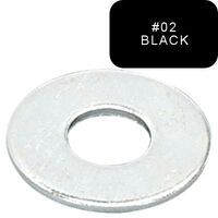 PWFU001002 3/16" USS Flat Washers, Carbon Steel, Zinc Plated, One Side Painted Black